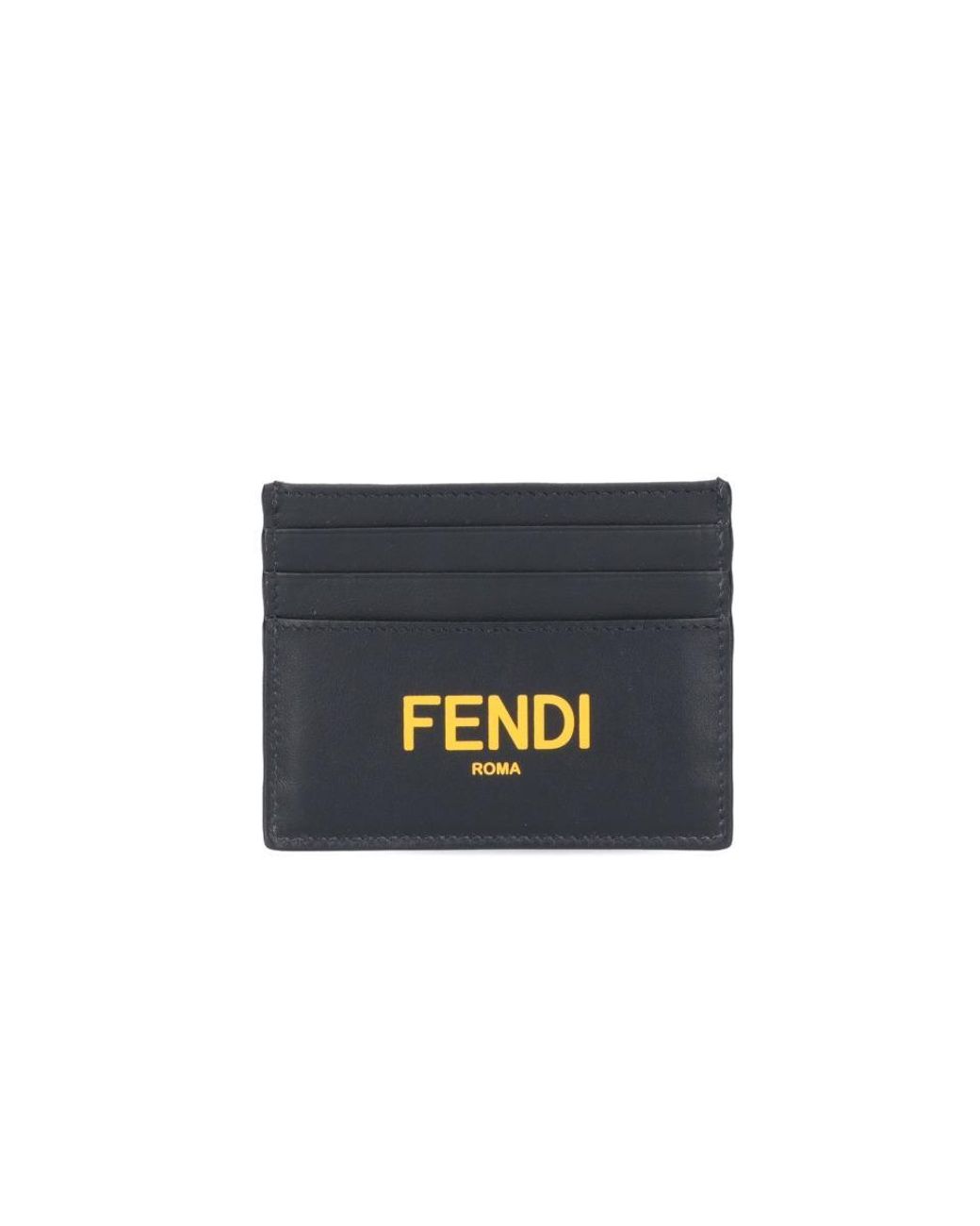 Fendi Leather Roma Print Card Holder in Black for Men - Lyst