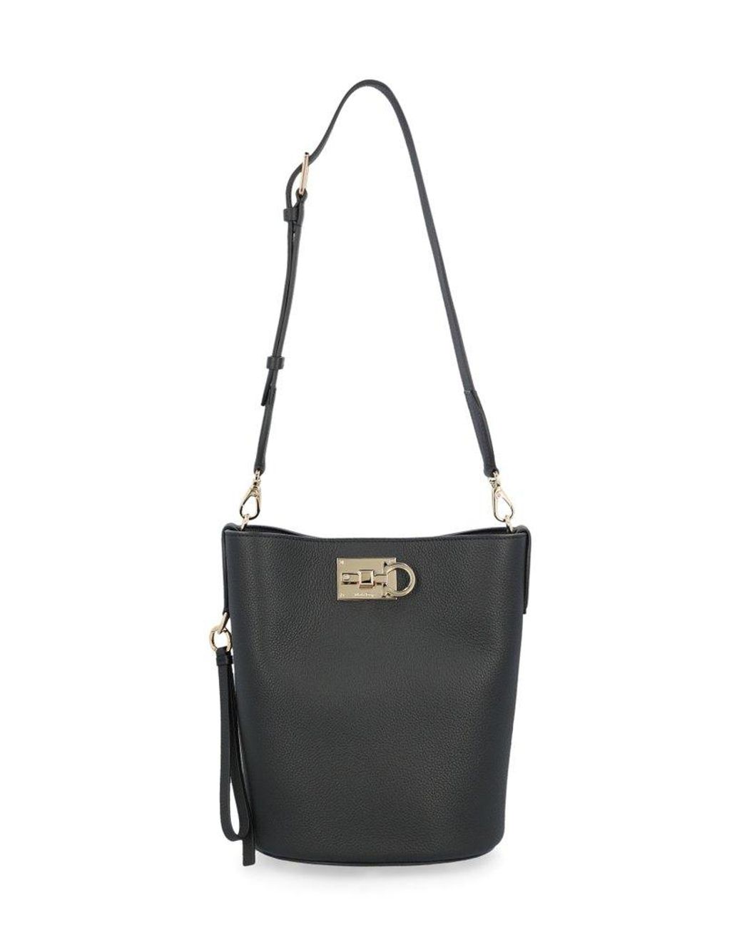 Ferragamo Studio Bucket Shoulder Bag in Black | Lyst