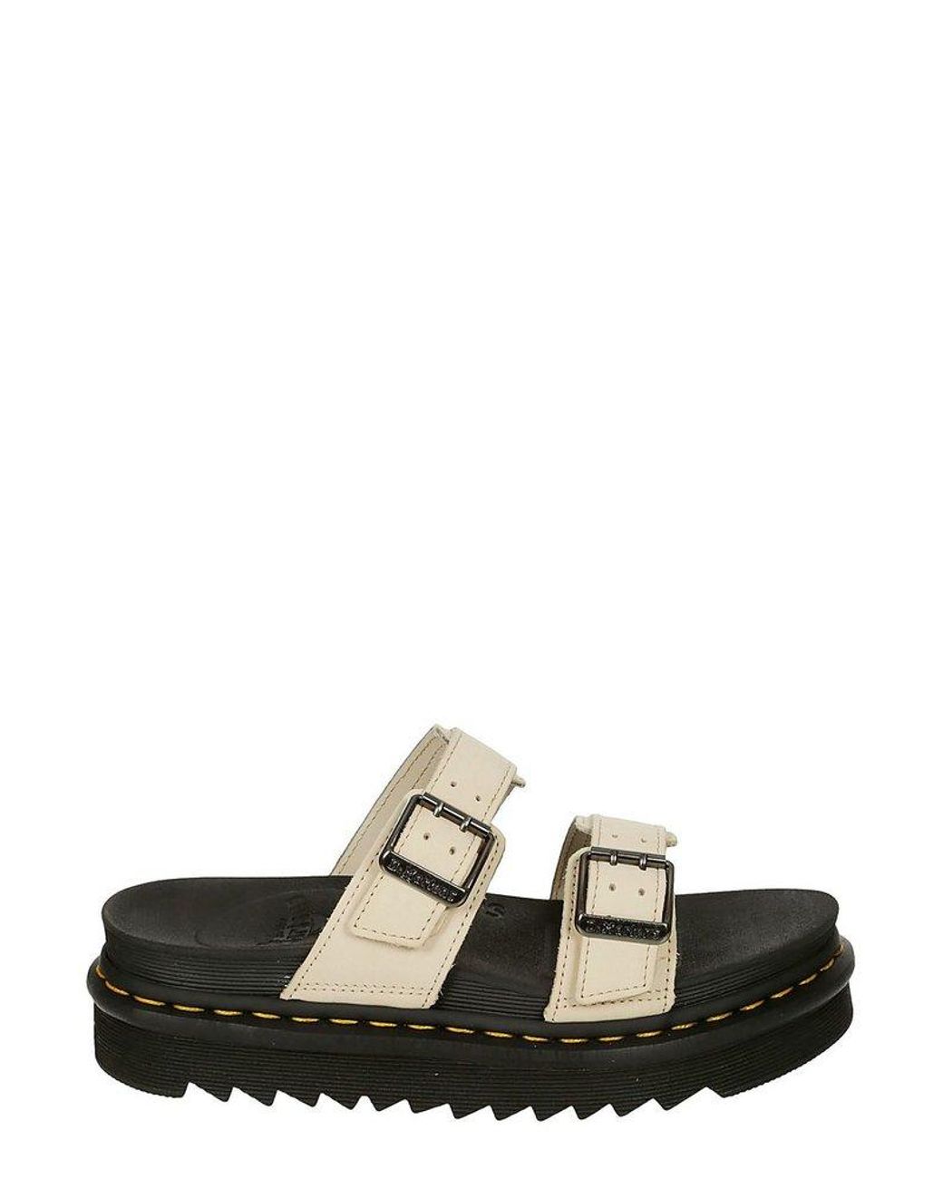 Dr. Martens Myles Sidebuckle Detailed Slipon Sandals in Natural Lyst
