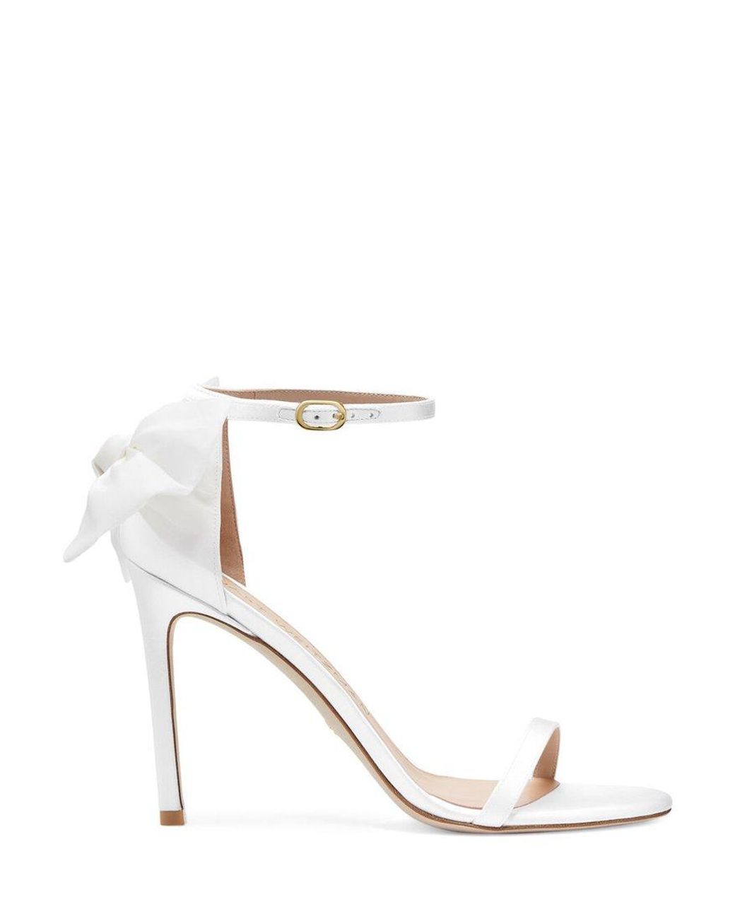 Stuart Weitzman Nudistsong Mesh Bow Last Chance in White Lyst