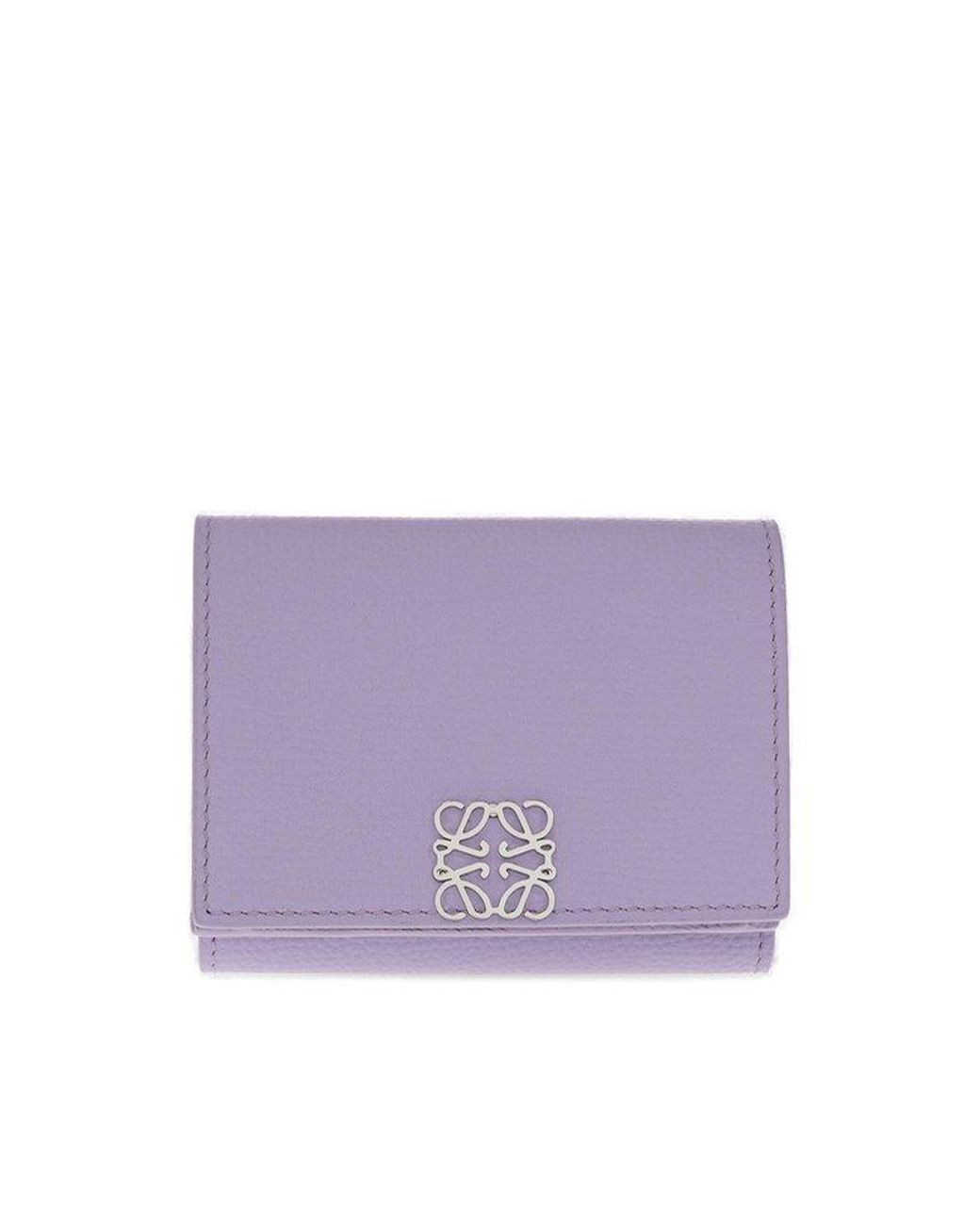 Loewe Anagram Plaque Trifold Wallet in Purple Lyst