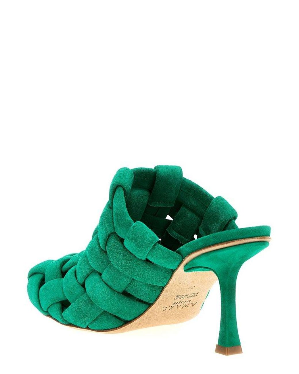 【関税込み】A.W.A.K.E. MODE 'Wilma Chubby' mules A.W.A.K.E. MODE Wilma Chubby Slip-On Pumps in Green | Lyst