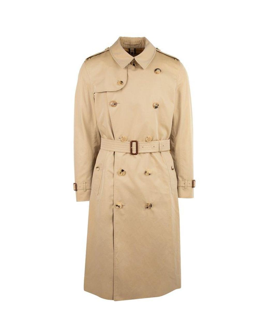 Burberry Leather Long Kensington Heritage Trench Coat in Beige (Natural ...