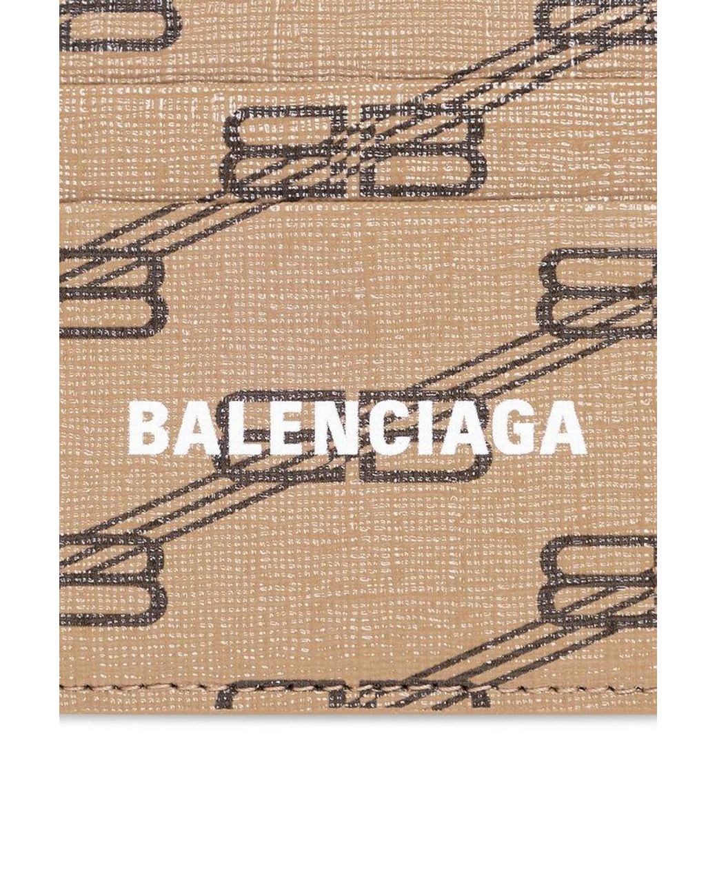 Balenciaga Bb Monogram Card Holder in Natural for Men | Lyst