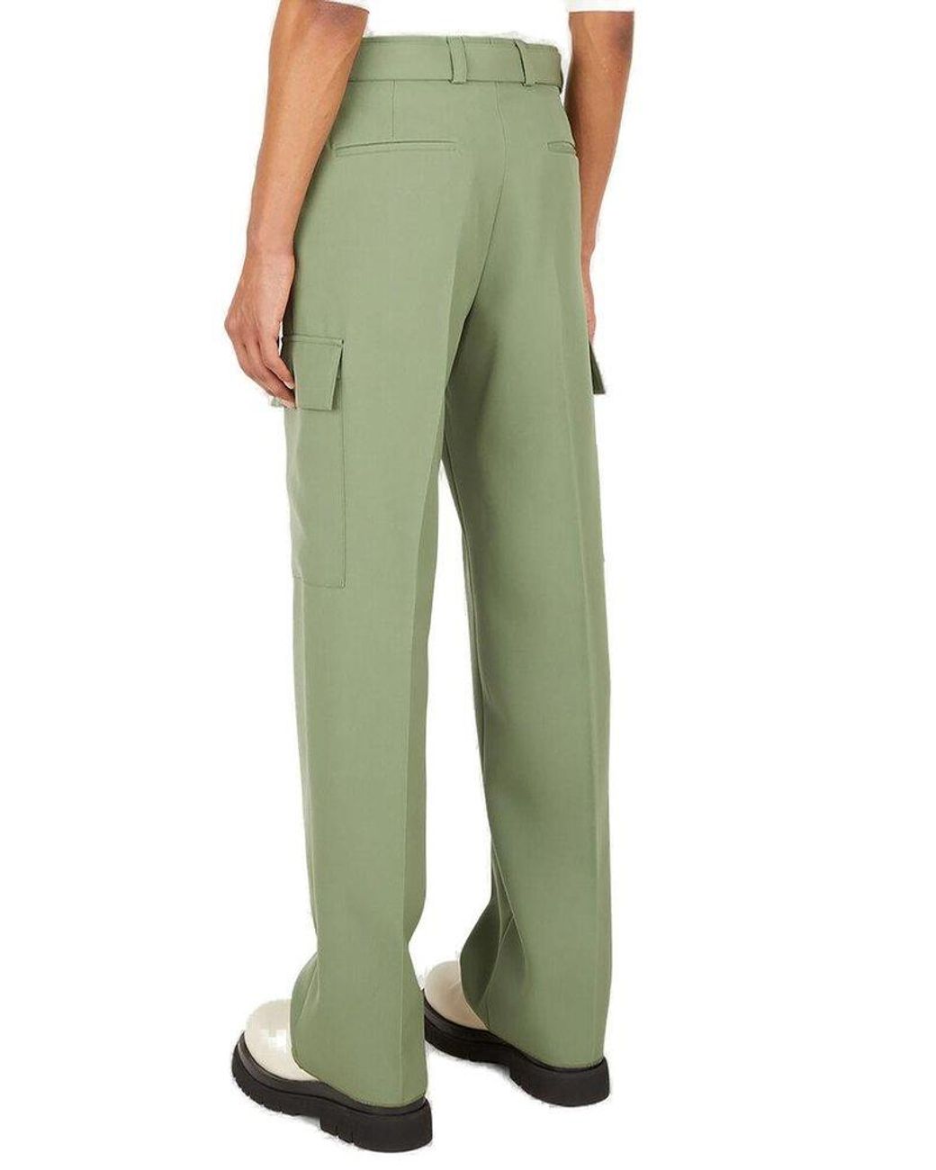 Jil Sander Pressed-crease Cargo Pants in Green for Men | Lyst