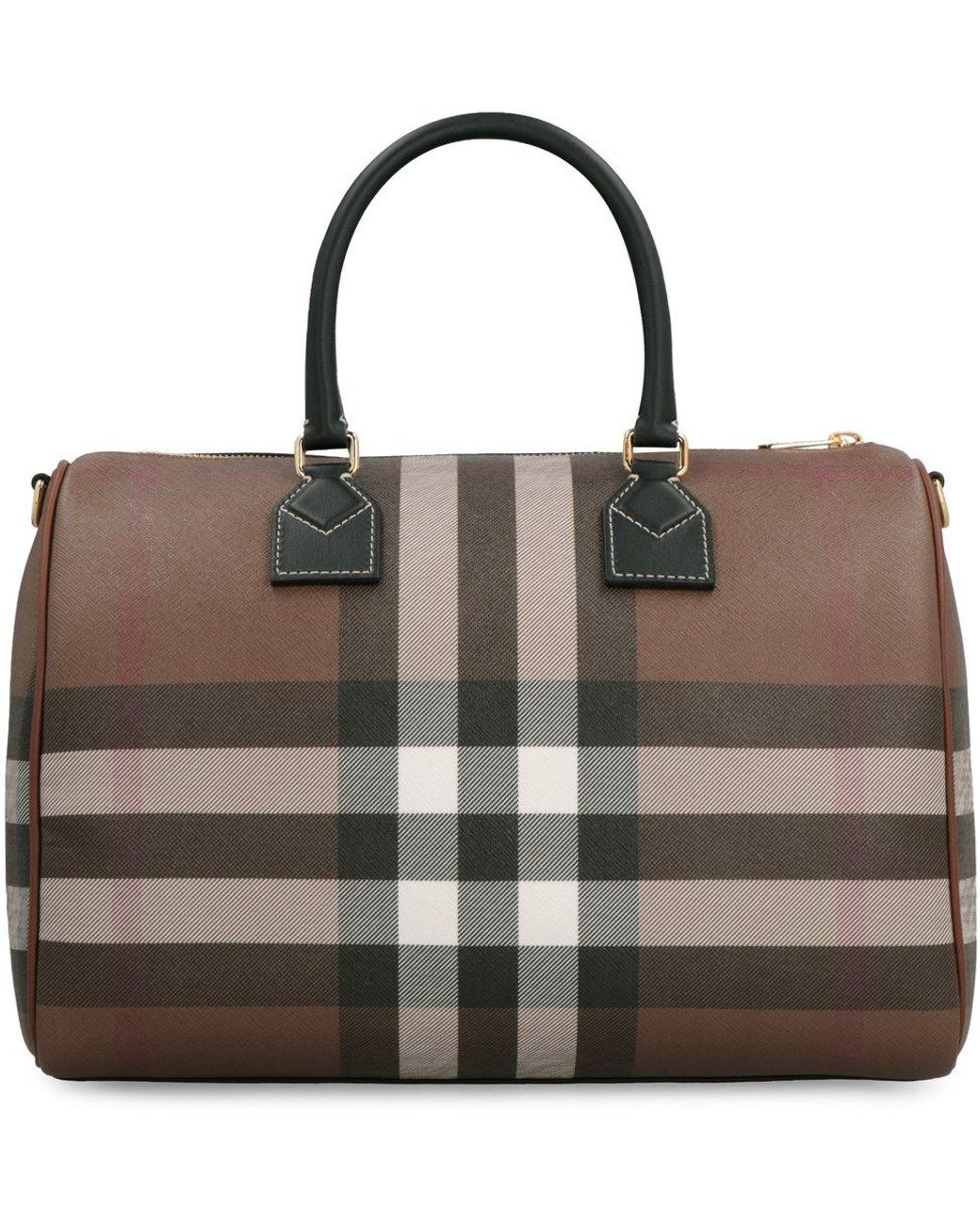 Brown Burberry Vintage Check Boston Bag