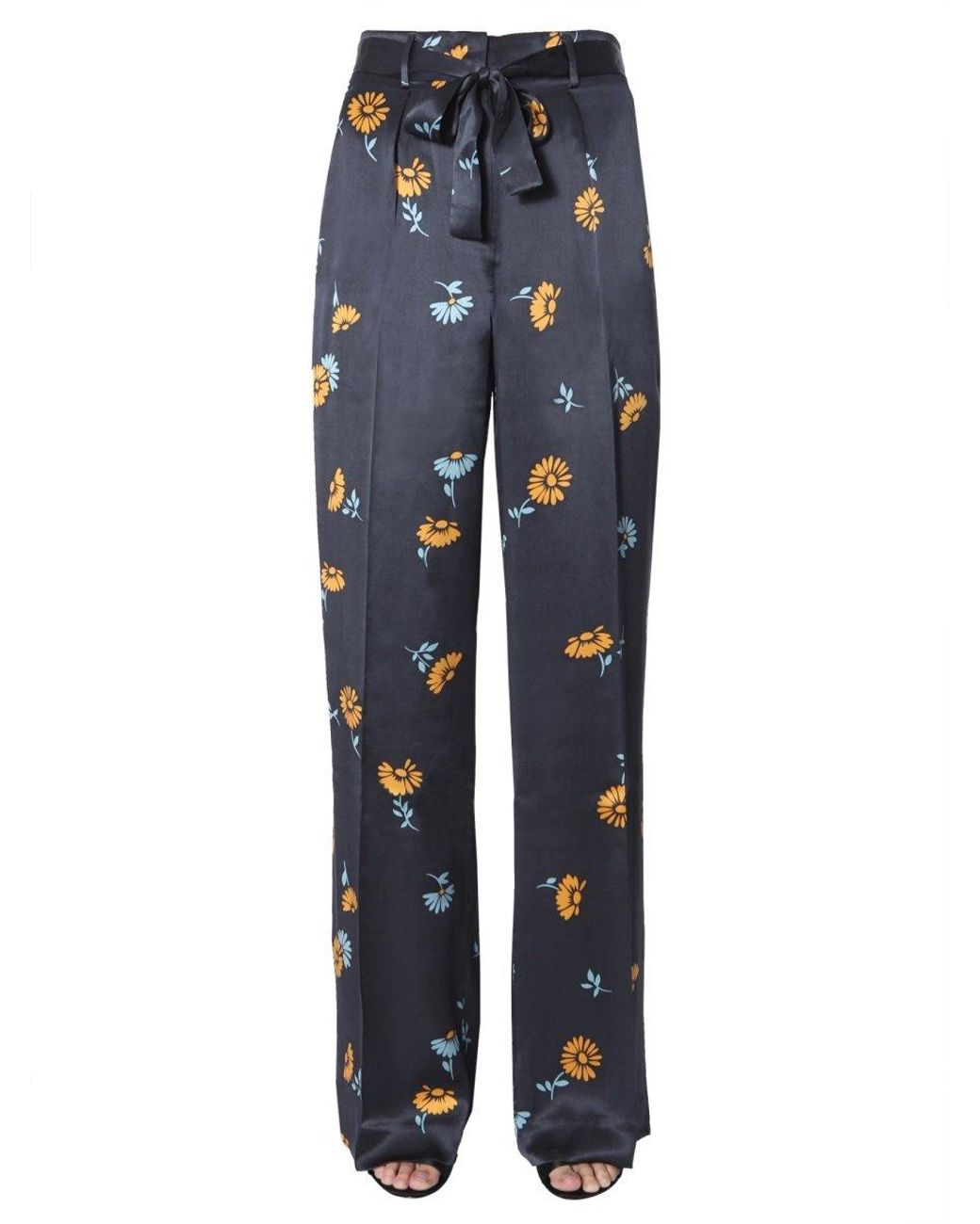 floral silk trousers