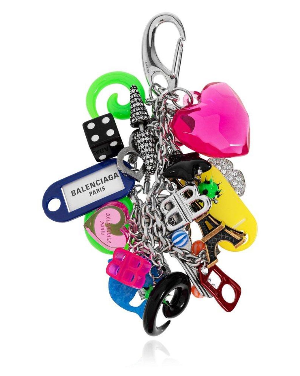 キーホルダー・キーリング BALENCIAGA KEYCHAIN WITH LOCK AND HEART OF CRYSTALS Balenciaga Keychain With Lock And Heart Of Crystals In