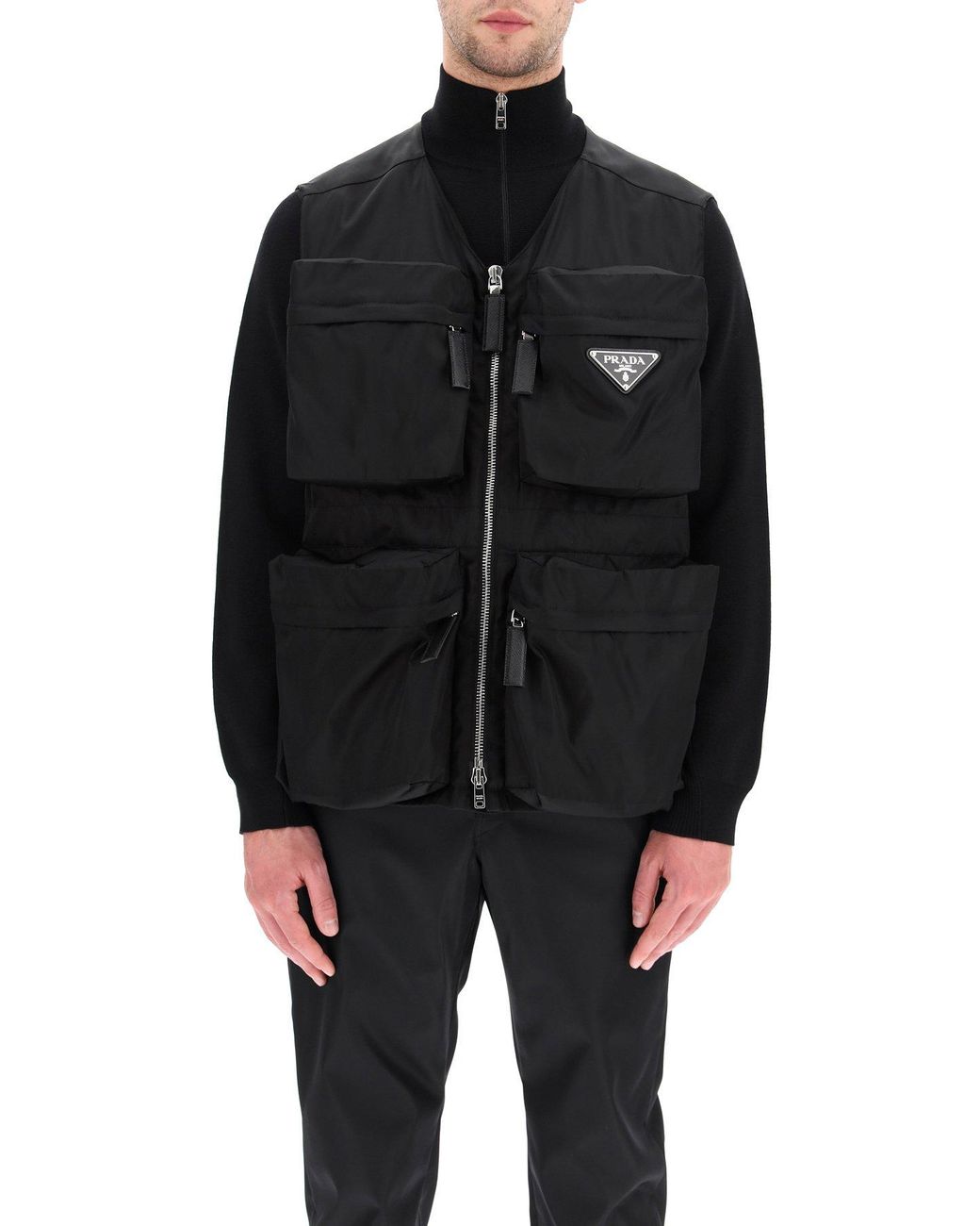 Prada Multi-pocket Vest In Re-nylon M in Black for Men | Lyst