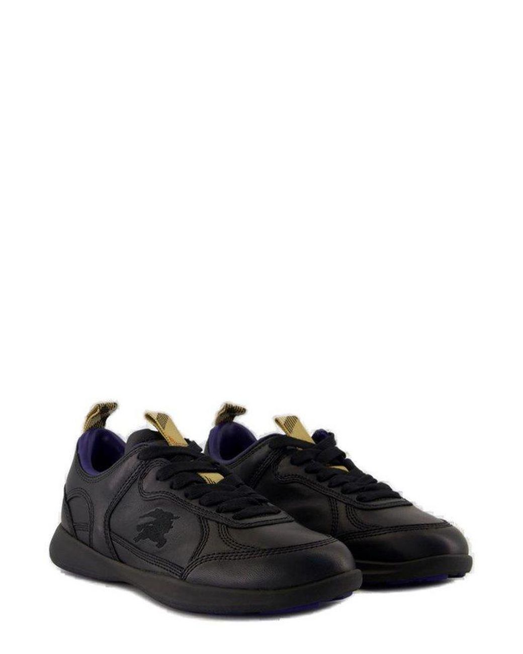 Burberry Ekd Motif Lace-Up Sneakers in Black | Lyst Canada