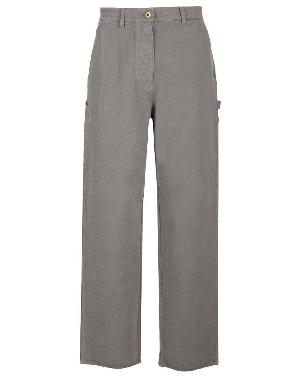 パンツ MIUMIU EMBROIDERED COTTON PANT Miu Miu Light Blue Embroidered Cotton Pant In Multi | ModeSens
