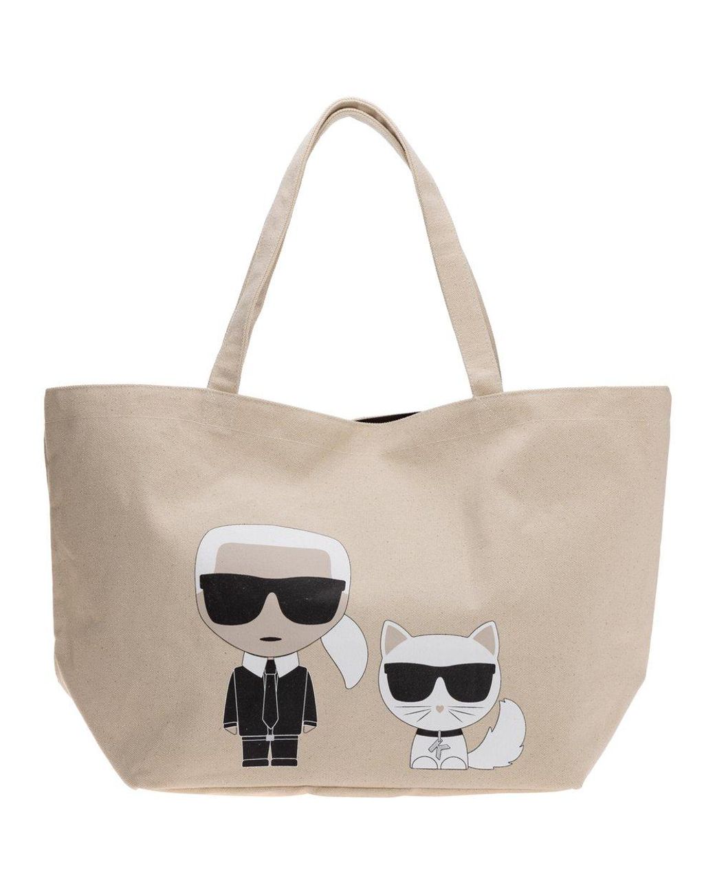 Karl Lagerfeld K/ikonik Karl & Choupette Tote Bag in Natural