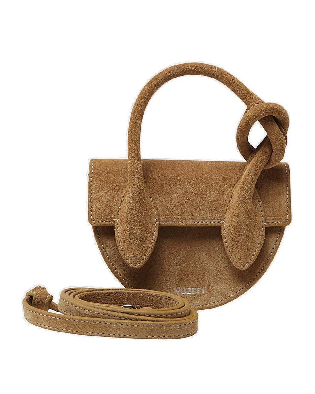 Yuzefi Pretzel Mini Tote Bag in Brown Lyst