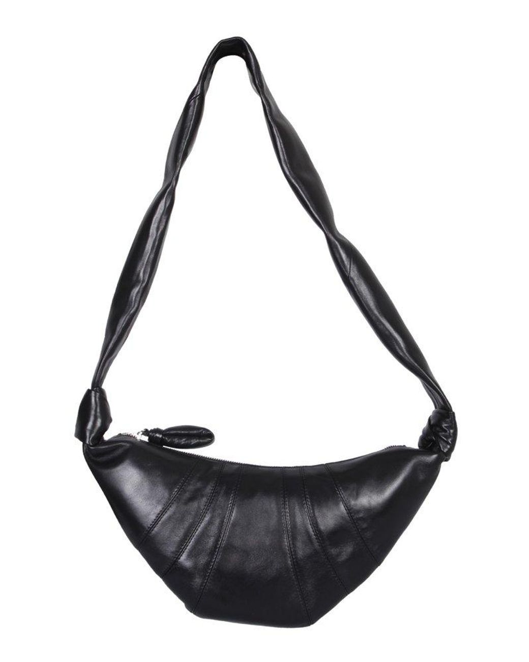 Lemaire Leather Small Croissant Bag in Black | Lyst