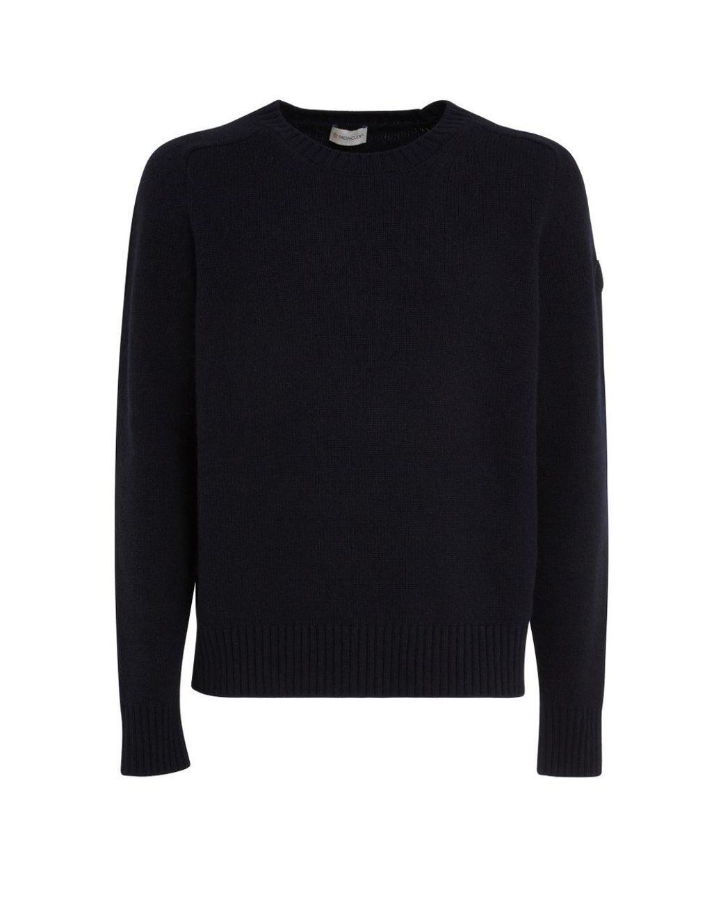 Moncler Ribbed Knit Crewneck Jumper in Blue for Men Lyst