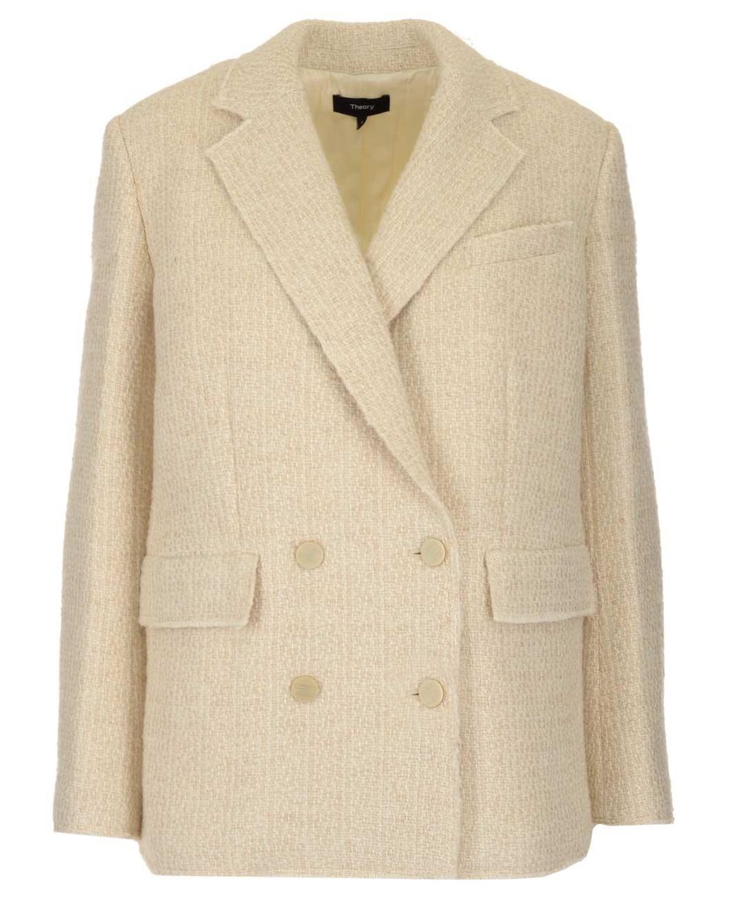 Theory Piazza Tweed Jacket in White | Lyst