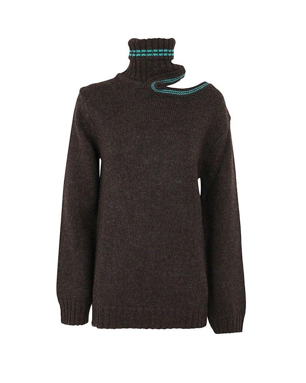 トップス Y/PROJECT double neck over size sweater Y/project Double Neck Oversized Knit Sweater - Dark Grey