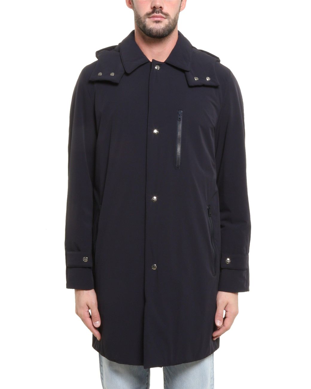 Herno Synthetic Hooded Parka Coat in Blue for Men - Lyst