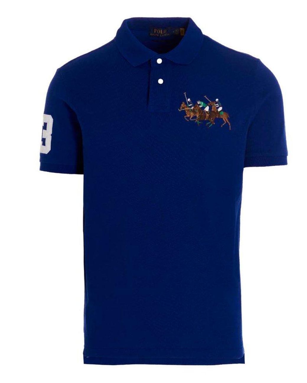 Polo Ralph Lauren Triple Pony Embroidered Polo Shirt in Blue for Men Lyst