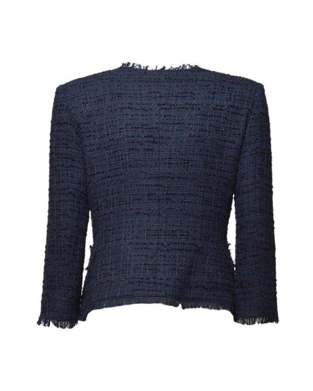 ジャケット TAGLIATORE DHARMA - Tweed jacket Tagliatore Dharma V-Neck Single-Breasted Jacket in Blue