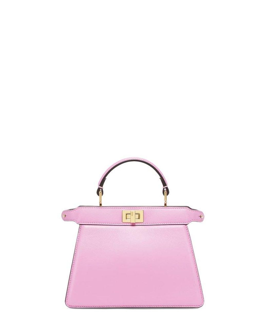 Fendi Logo Detailed Top Handle Bag in Pink | Lyst