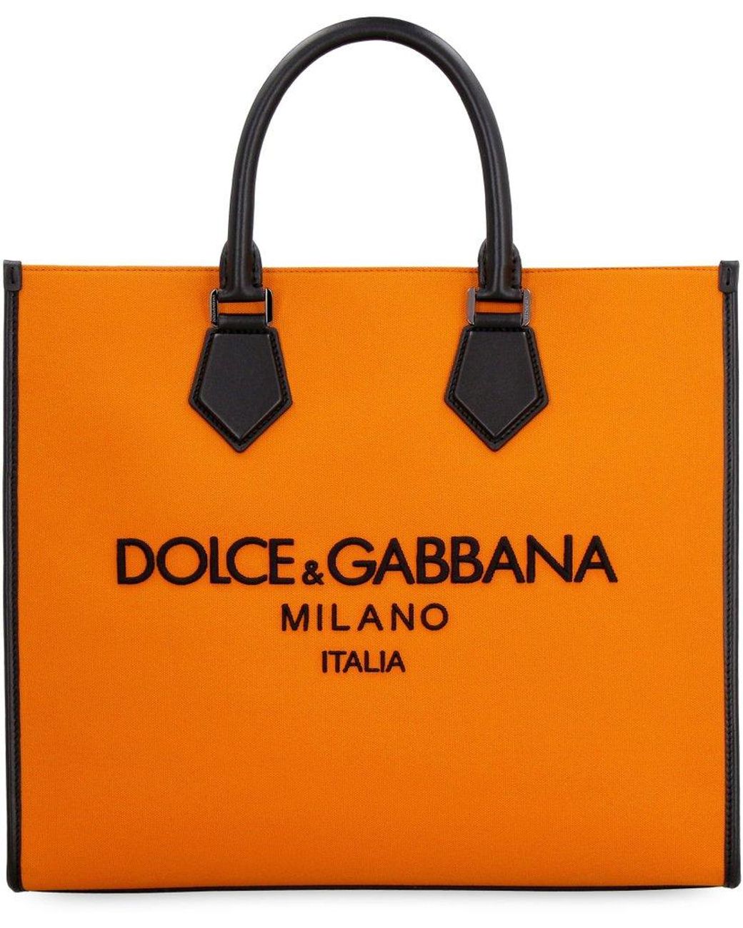 Dolce & Gabbana Embroidered Logo Tote Bag in Orange for Men | Lyst