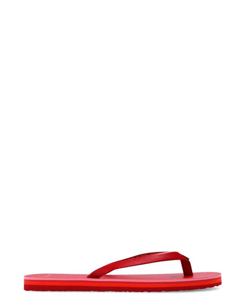 Tory Burch Mini Minnie Flip Flops in Red | Lyst