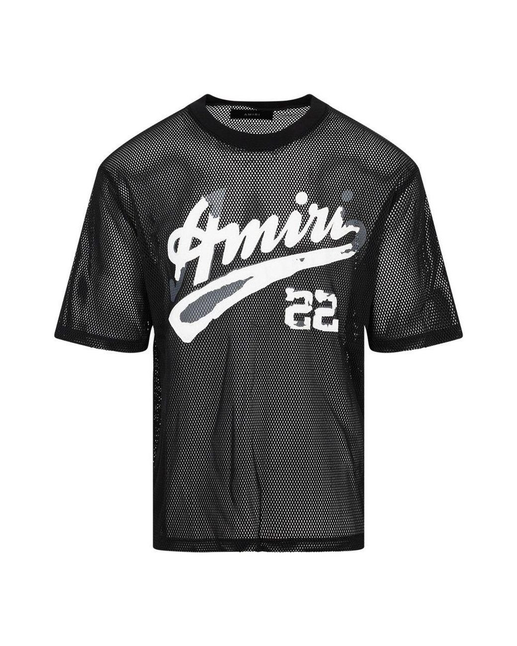 Amiri 22 Logo Printed Mesh T-shirt in Black for Men | Lyst