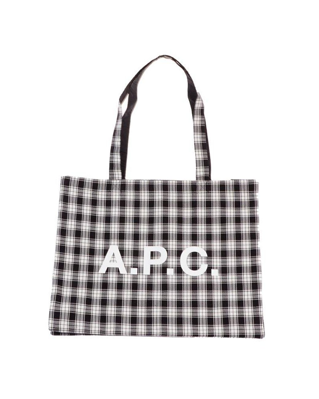 A.P.C. Check Open Top Reversible Tote Bag for Men Lyst