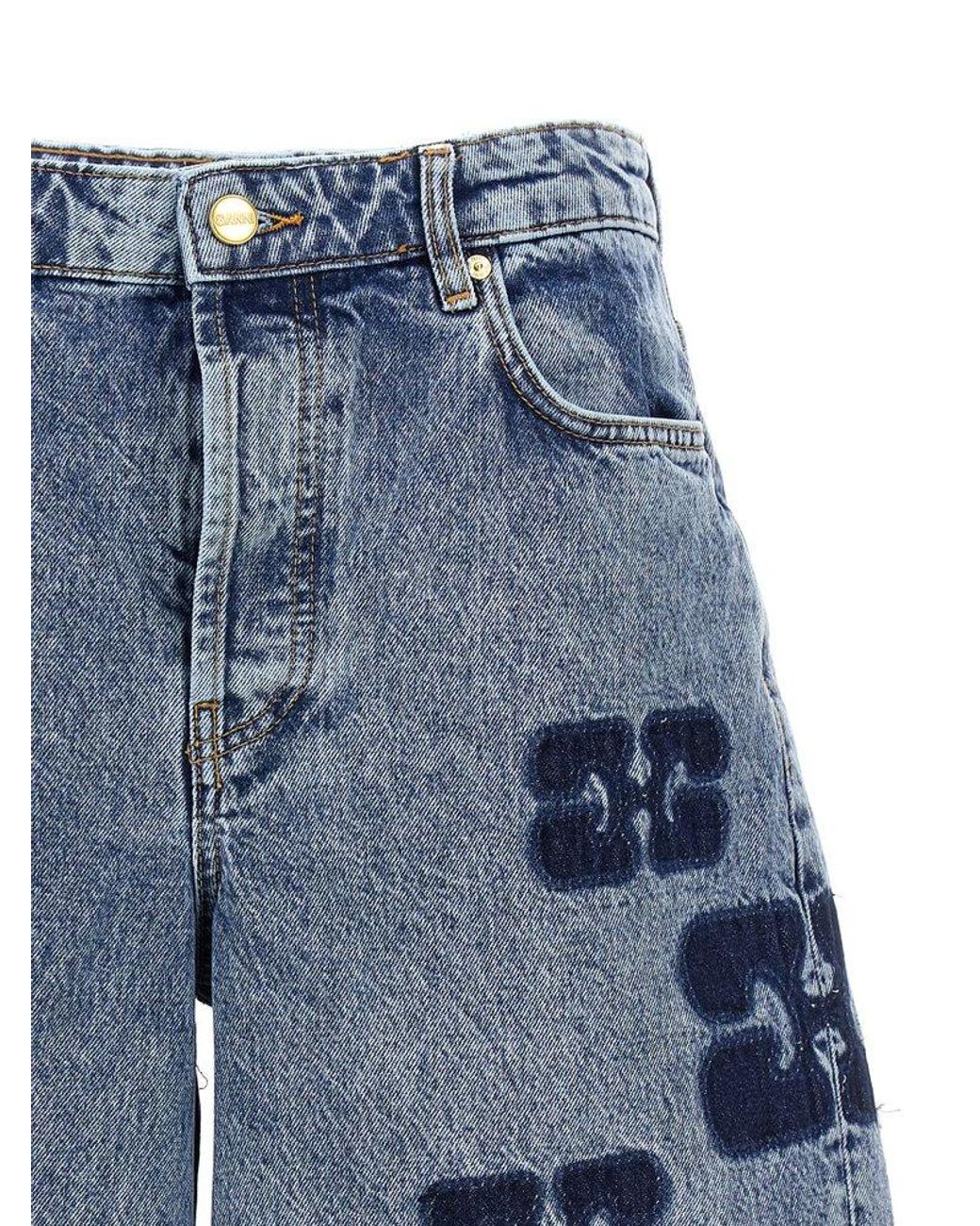 ★Ganni★ Butterfly Logo Denim Shorts Denim J1182630 J118263 MUSINSA | GANNI Butterfly Logo Denim Shorts - Denim / J1182630