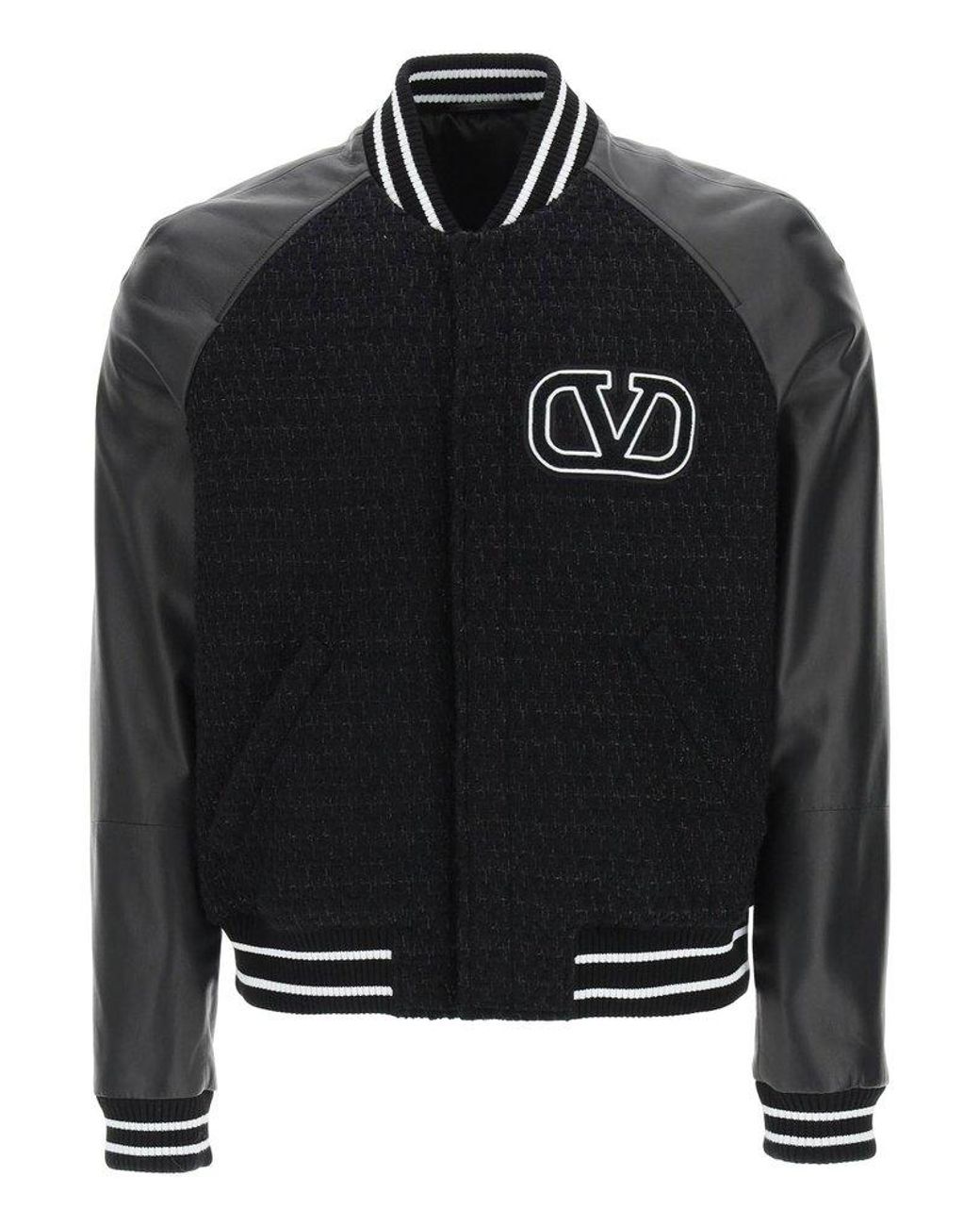 Valentino Varsity Jacket V Logo Signature in Black for Men | Lyst Canada