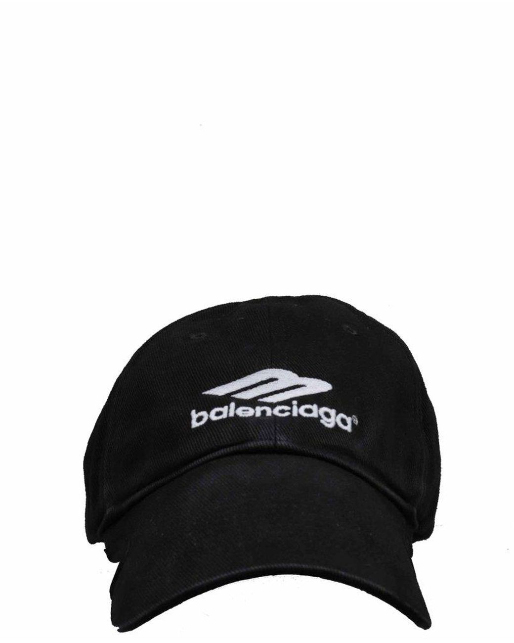 Balenciaga Logo Embroidered Cut-out Baseball Cap in Blue