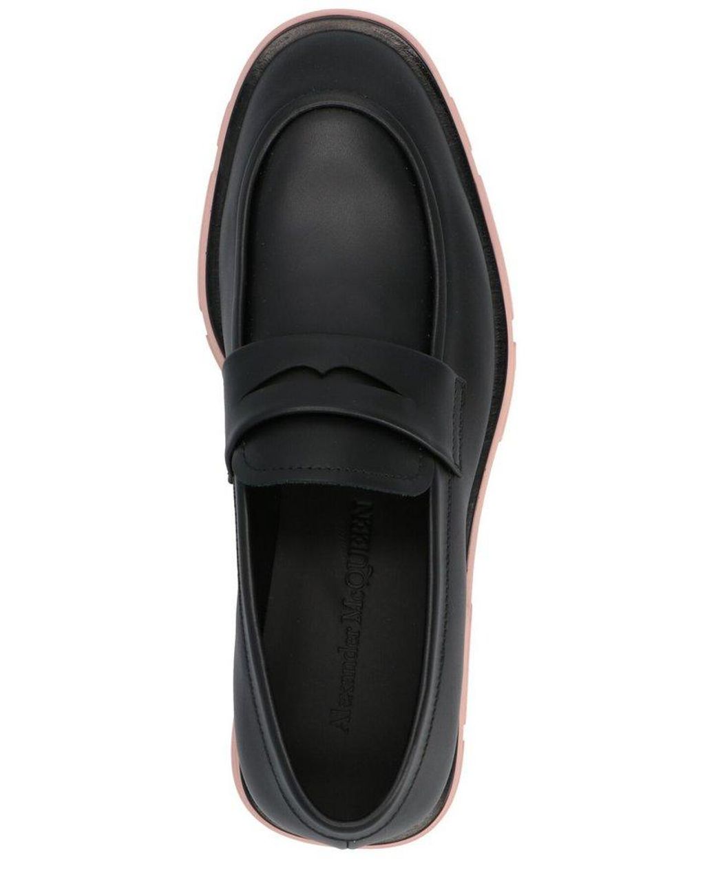 Save 2% Alexander McQueen Leather Loafers in Black for Men Mens Slip-on shoes Alexander McQueen Slip-on shoes 