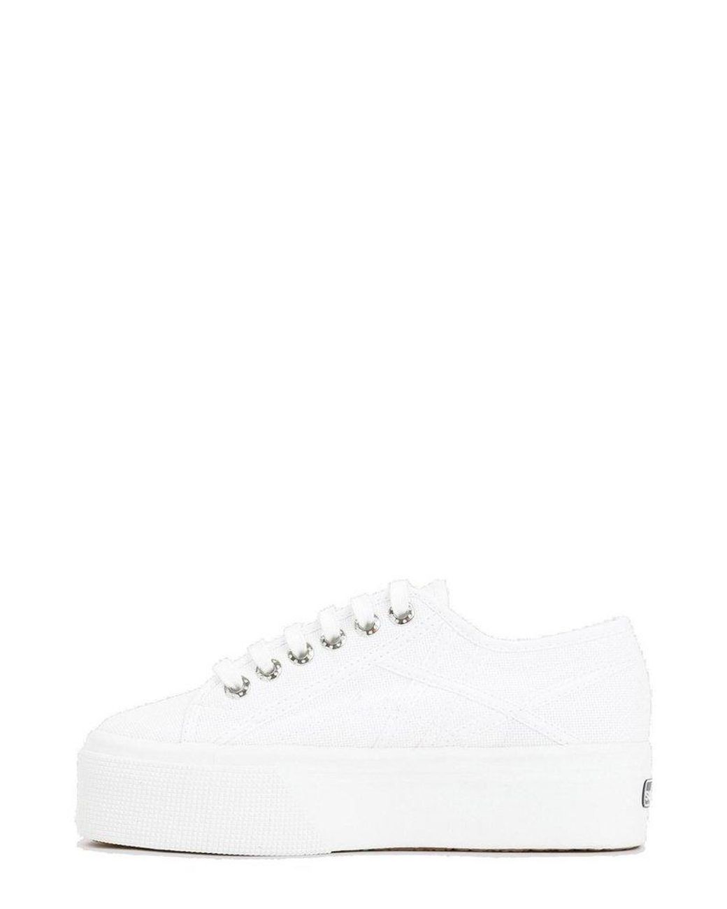 ALAÏA Off White Superga Platform Sneakers Cotton