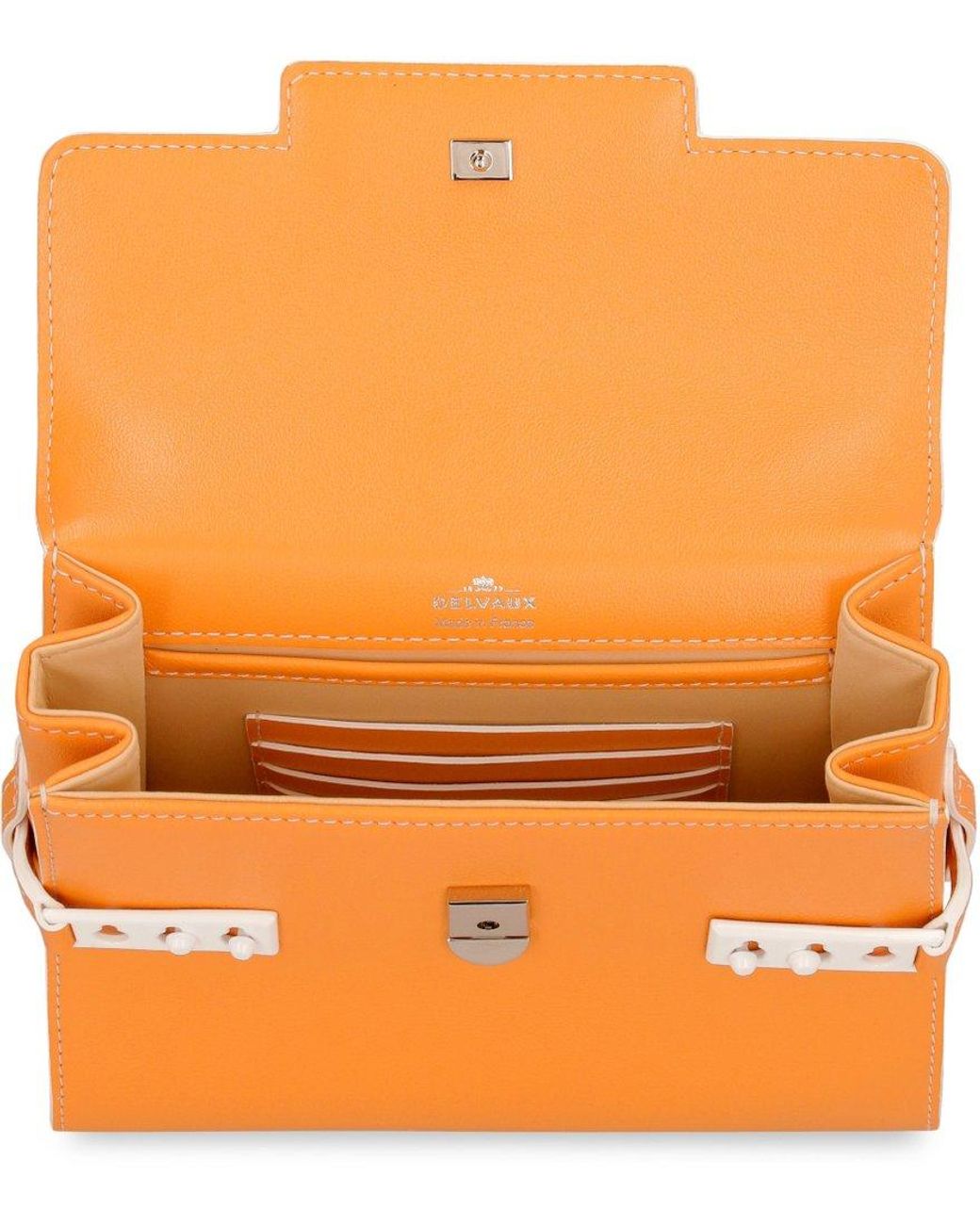 Delvaux Tempête Small Tote Bag in Orange