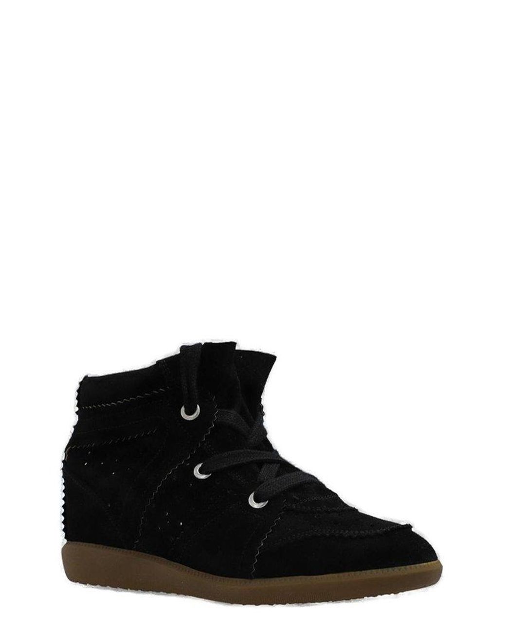Isabel Marant Bobby Lace-up Wedge Sneakers in Black | Lyst