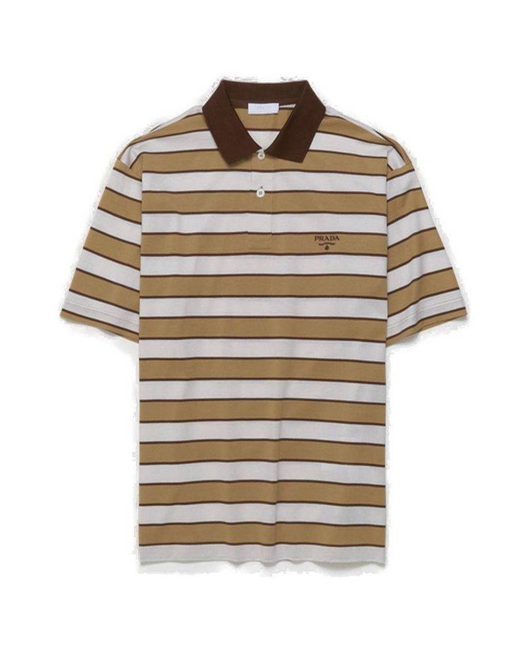 Prada Short-Sleeved Striped Polo Shirt for Men | Lyst