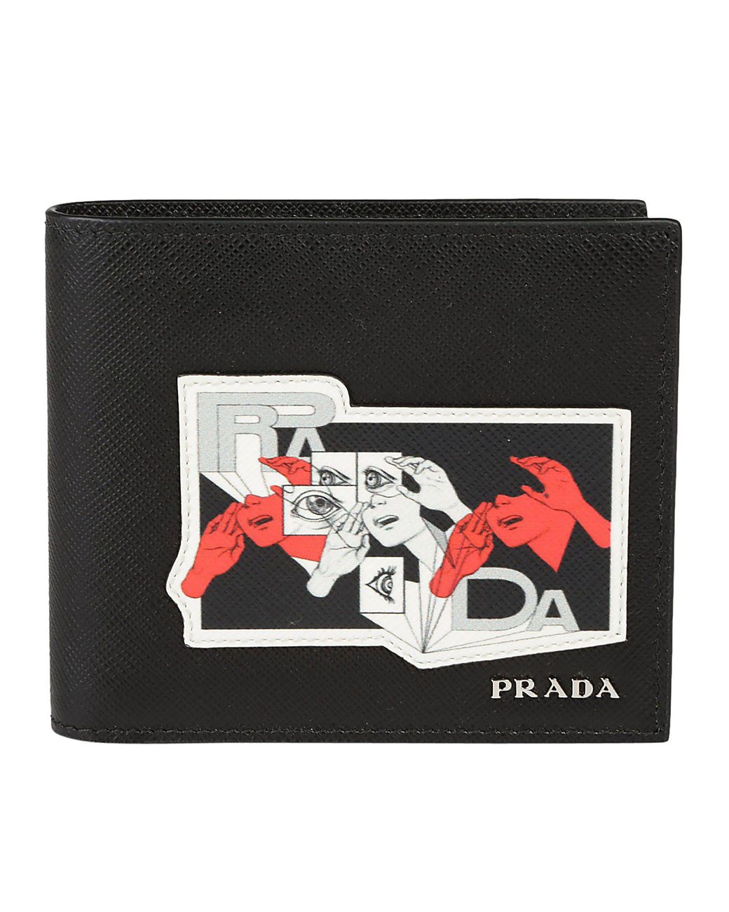 Prada Comic Strip Wallet in Black for Men | Lyst