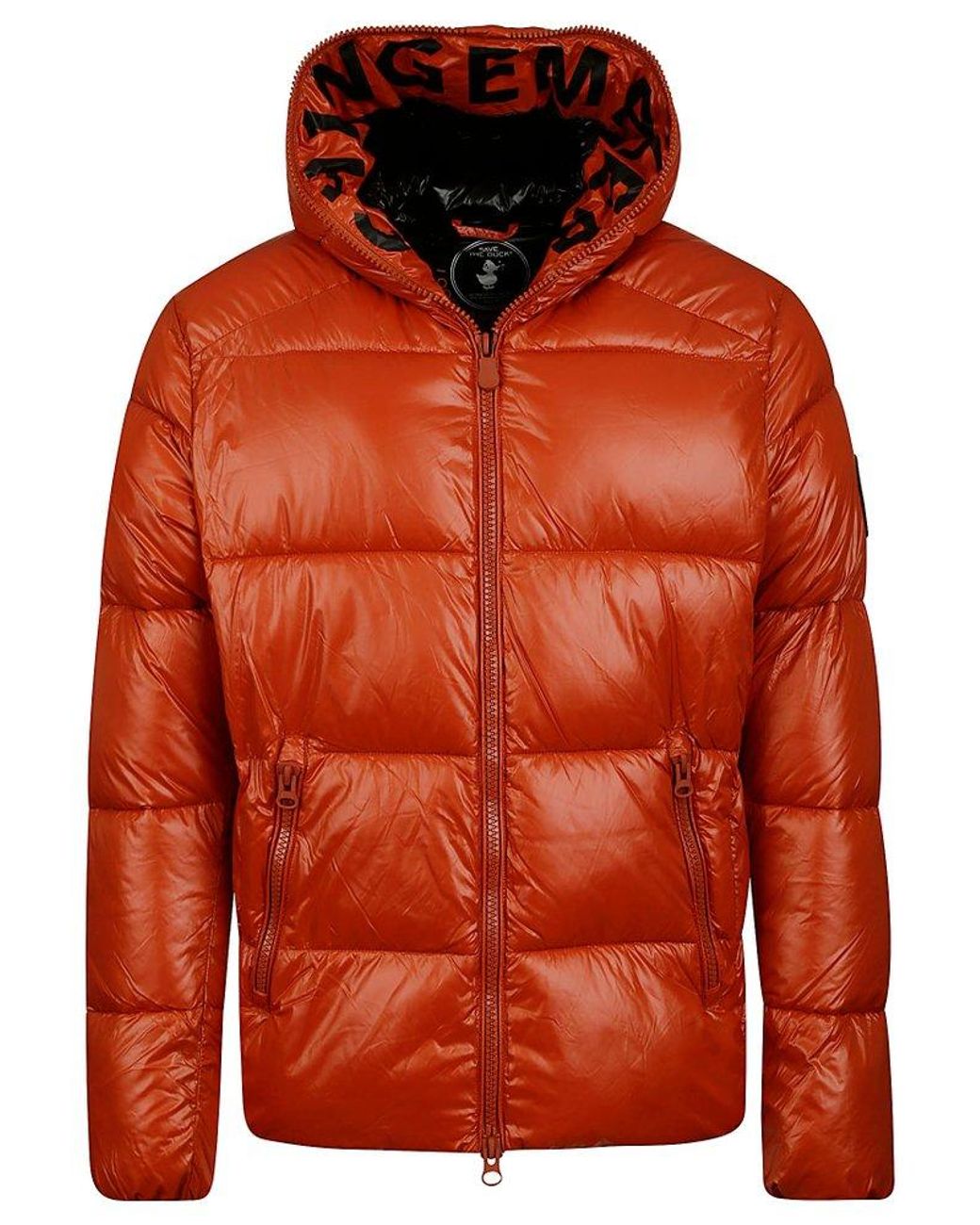 Save The Duck Puffer Jacket in Orange for Men Lyst