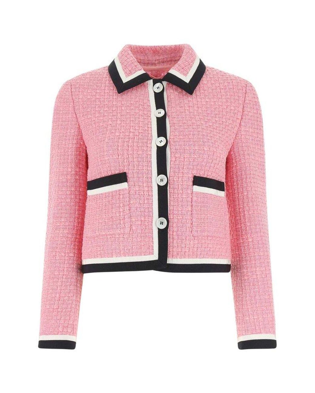 Moda Blazers Blazers Tweed PUNT ROMA Blazer Tweed blanco-rosa moteado estilo \u00abbusiness\u00bb 