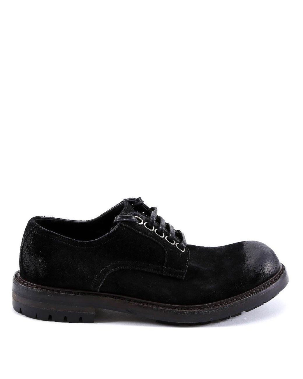 Dolce & Gabbana Suede Laceup Shoes in Black for Men Lyst