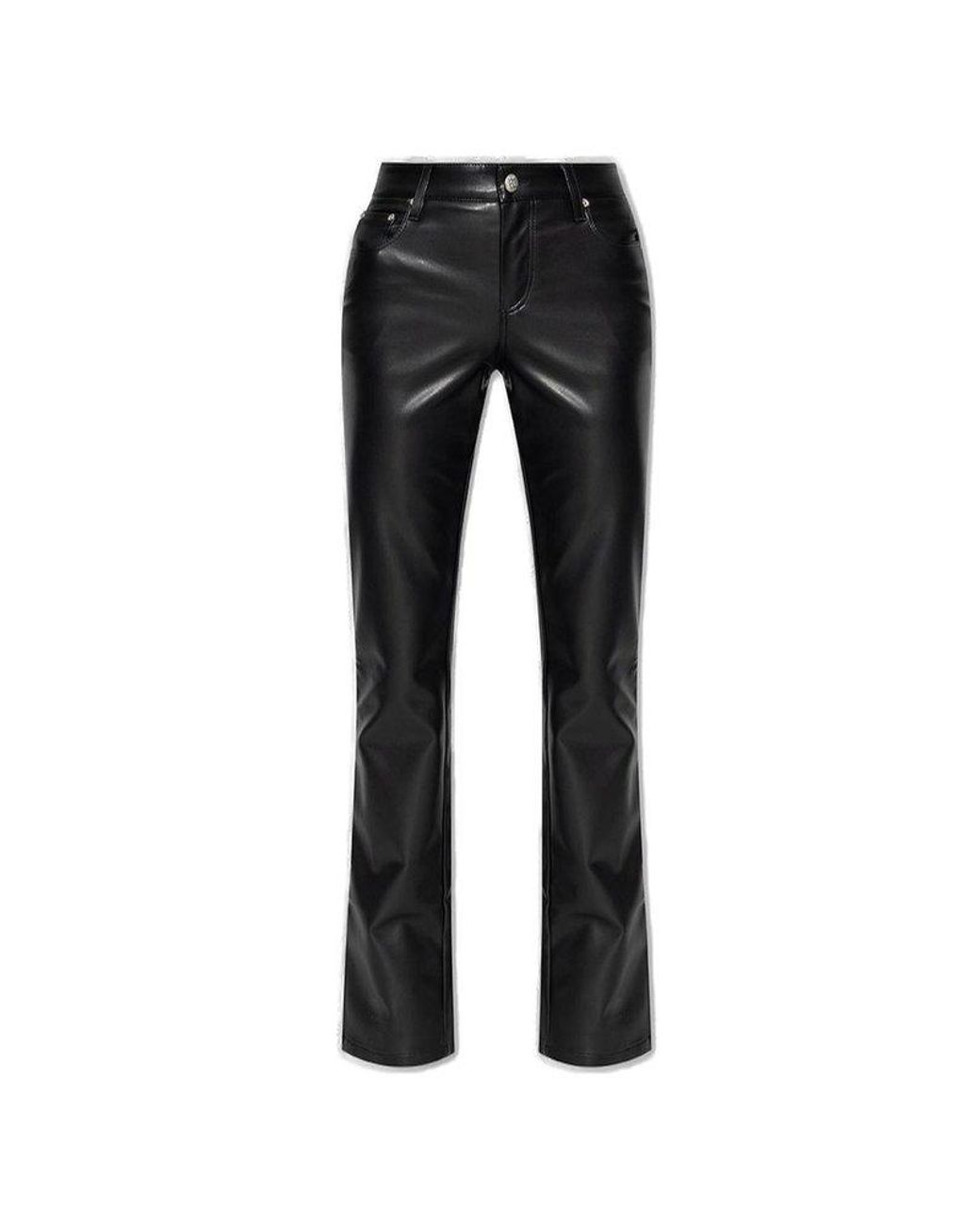 MISBHV Straight-leg Faux Leather Trousers in Black | Lyst