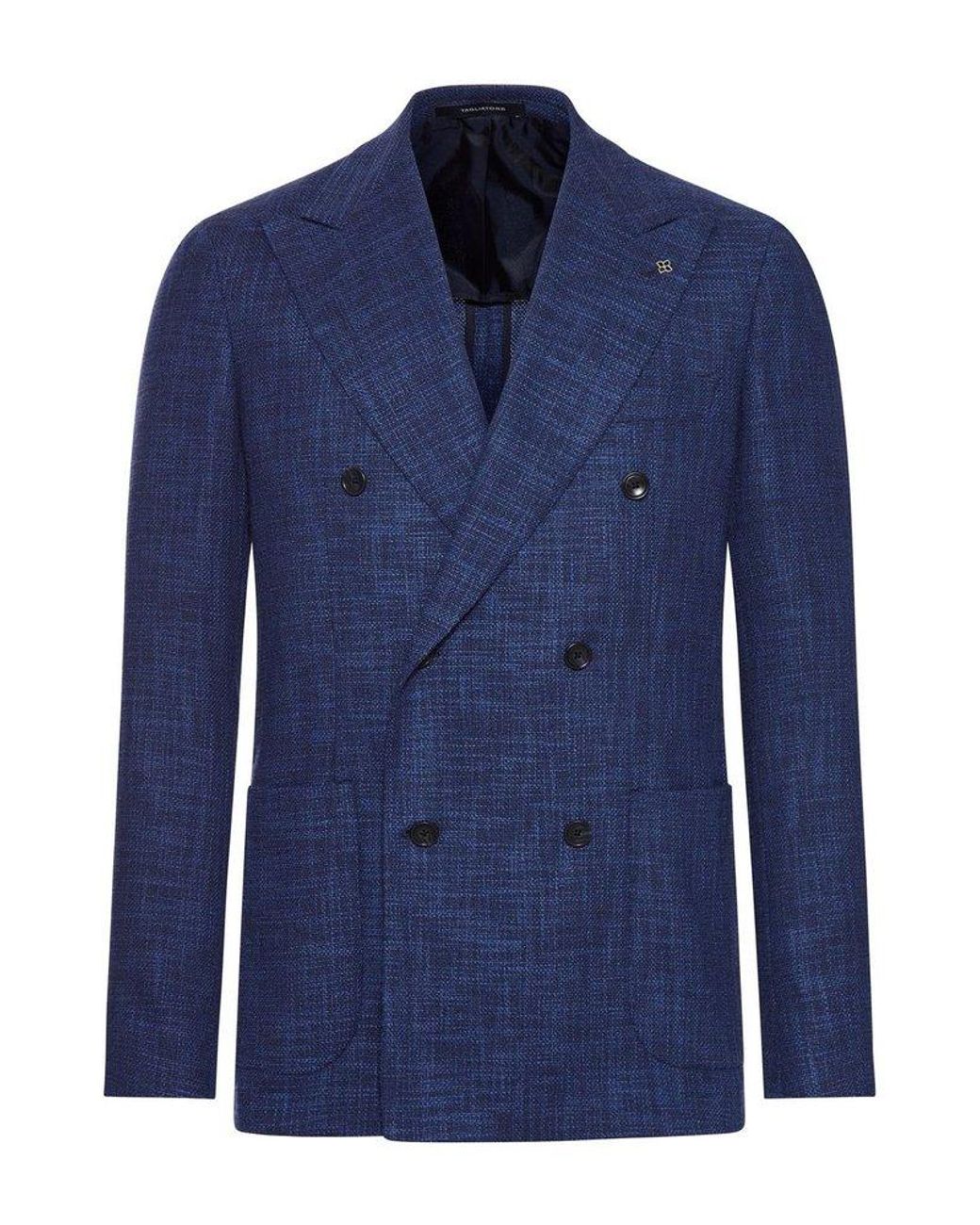 Tagliatore Double-Breasted Tailored Blazer in Blue for Men