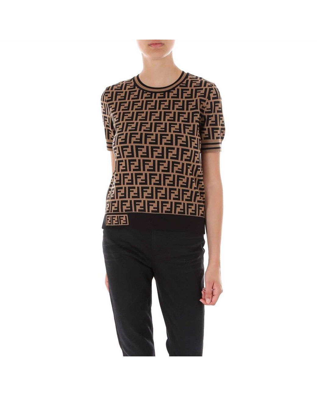 Fendi ff motif store knitted top