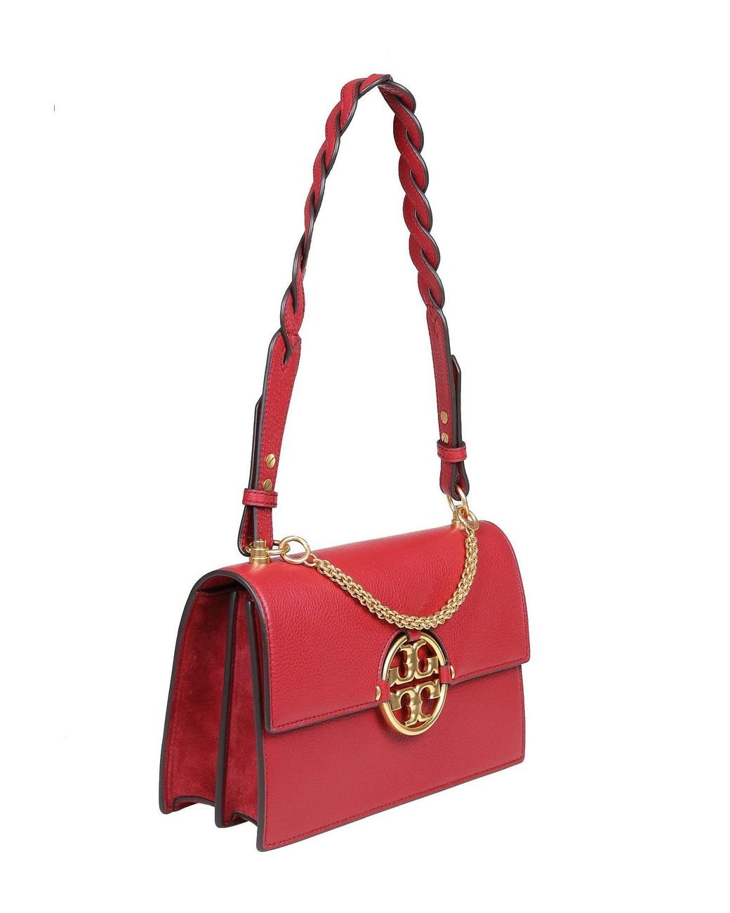 Tory Burch Miller Shoulder Bag In Leather in Red Lyst