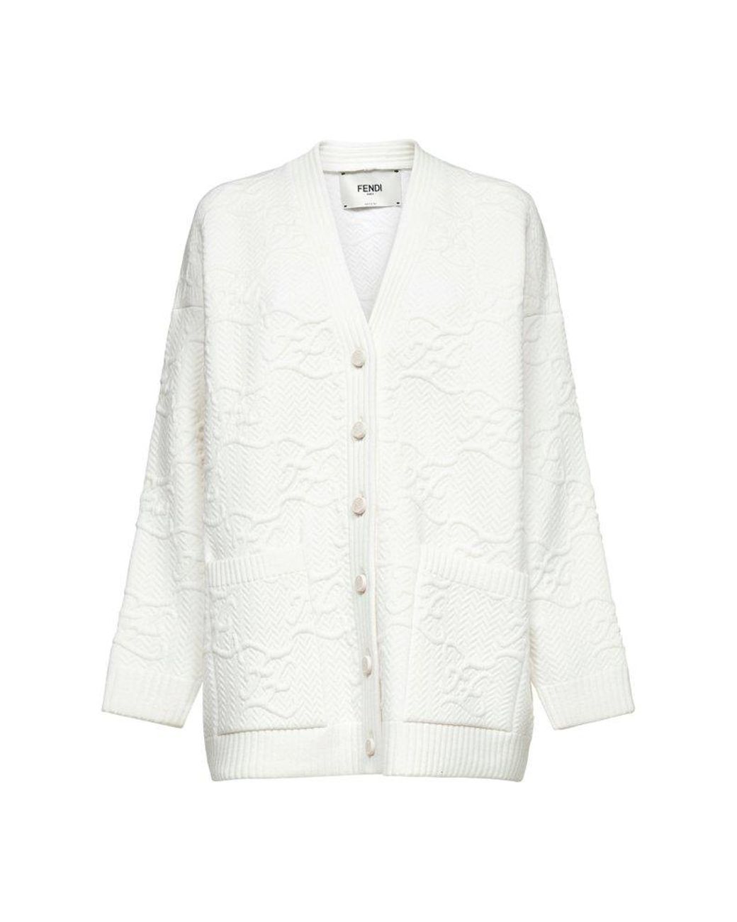 Fendi Ff Karligraphy Motif Cardigan in 