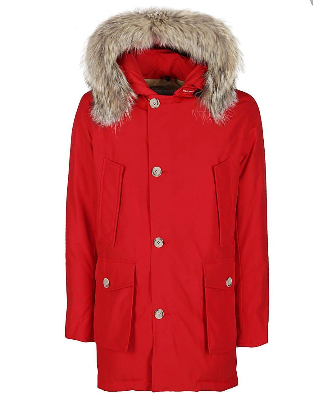 Woolrich Arctic Detachable Fur Hooded Parka in Red for Men - Lyst