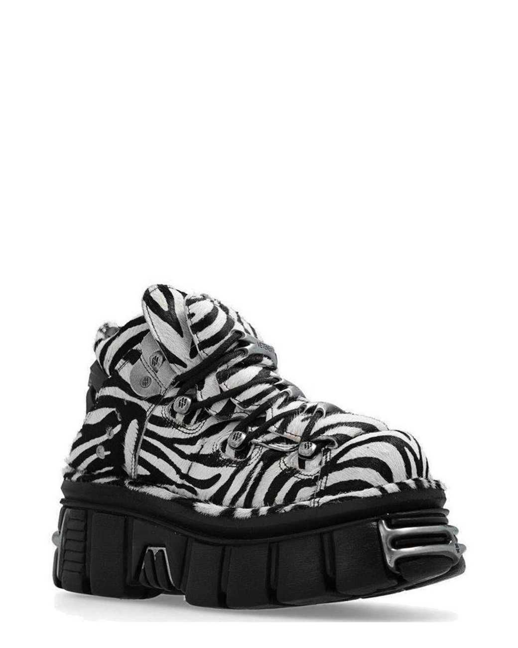 Vetements X New Rock Zebra Printed Platform Sneakers in Black | Lyst