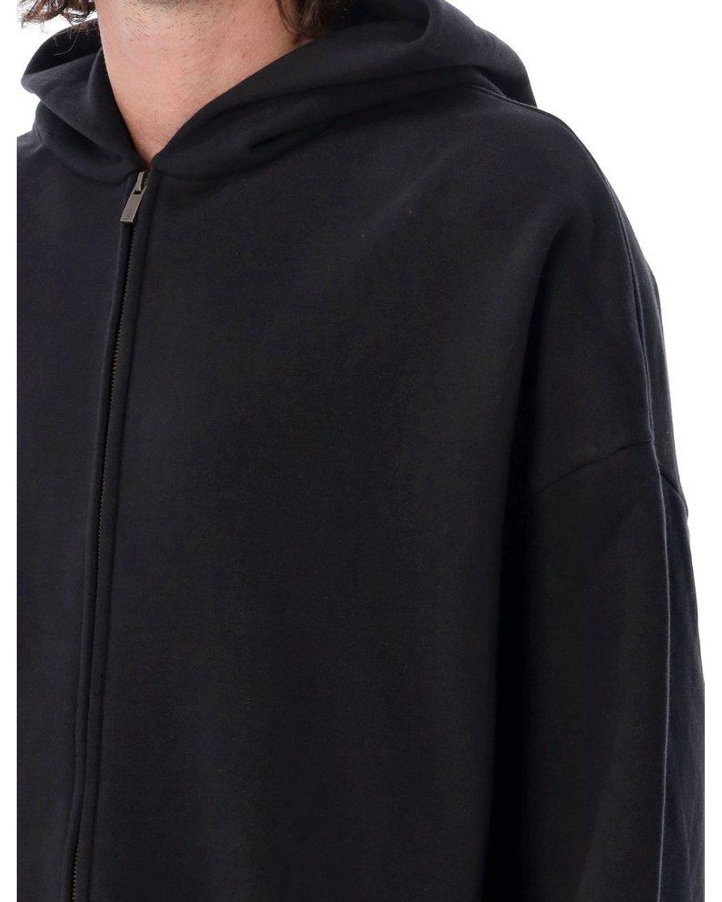 Fear Of God Heavy Fleece Full Zip Hoodie in Black for Men | Lyst