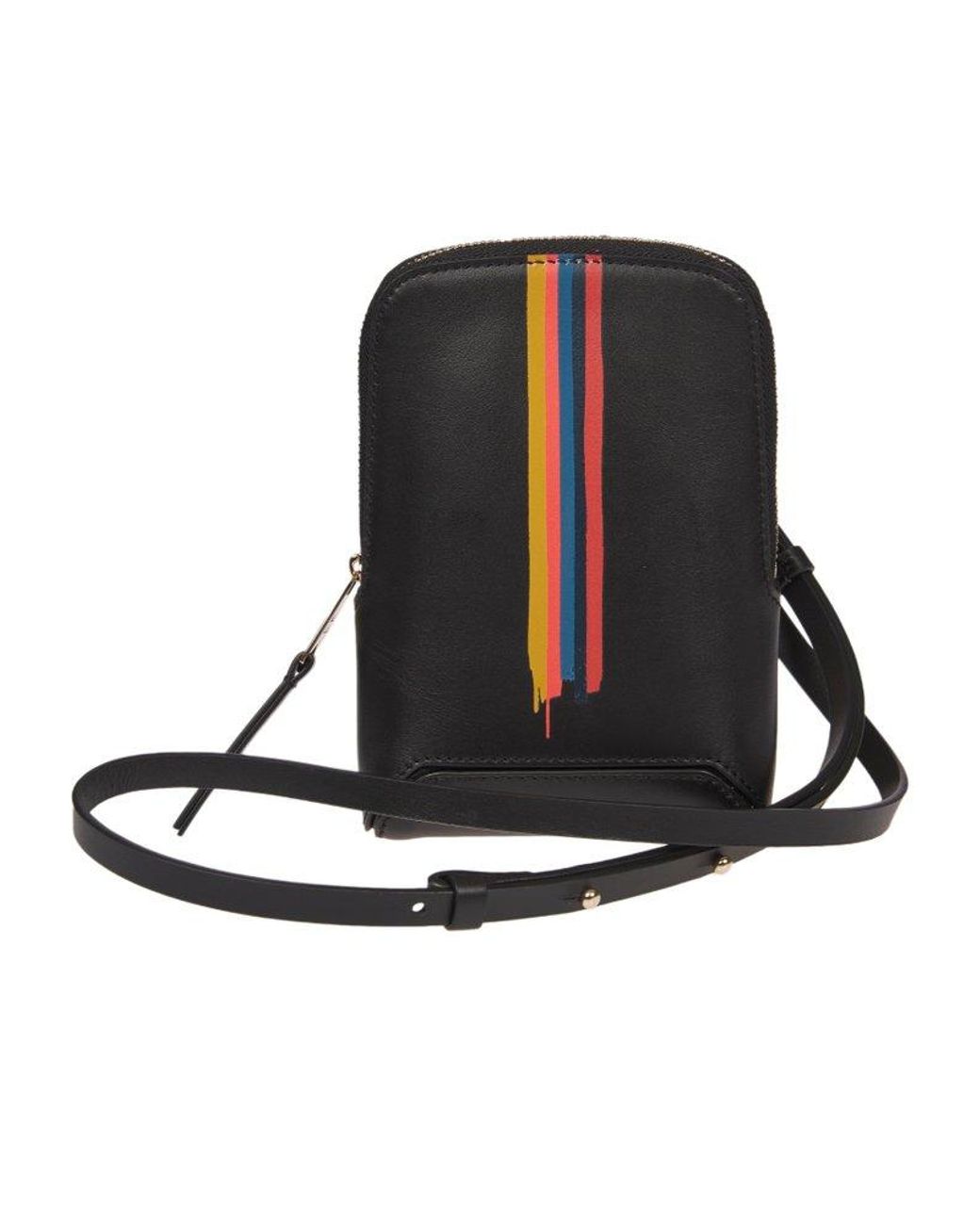 Paul Smith Logo-stripe Zipped Phone Crossbody Bag in Black | Lyst